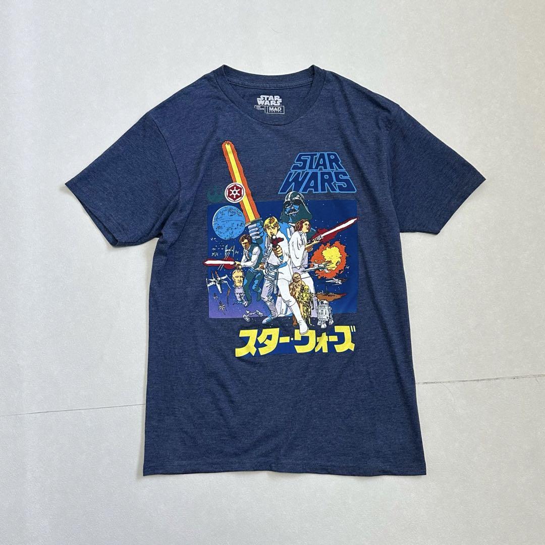 スターウォーズ 日本語 プリントTシャツ ネイビー M 00s - メルカリ
