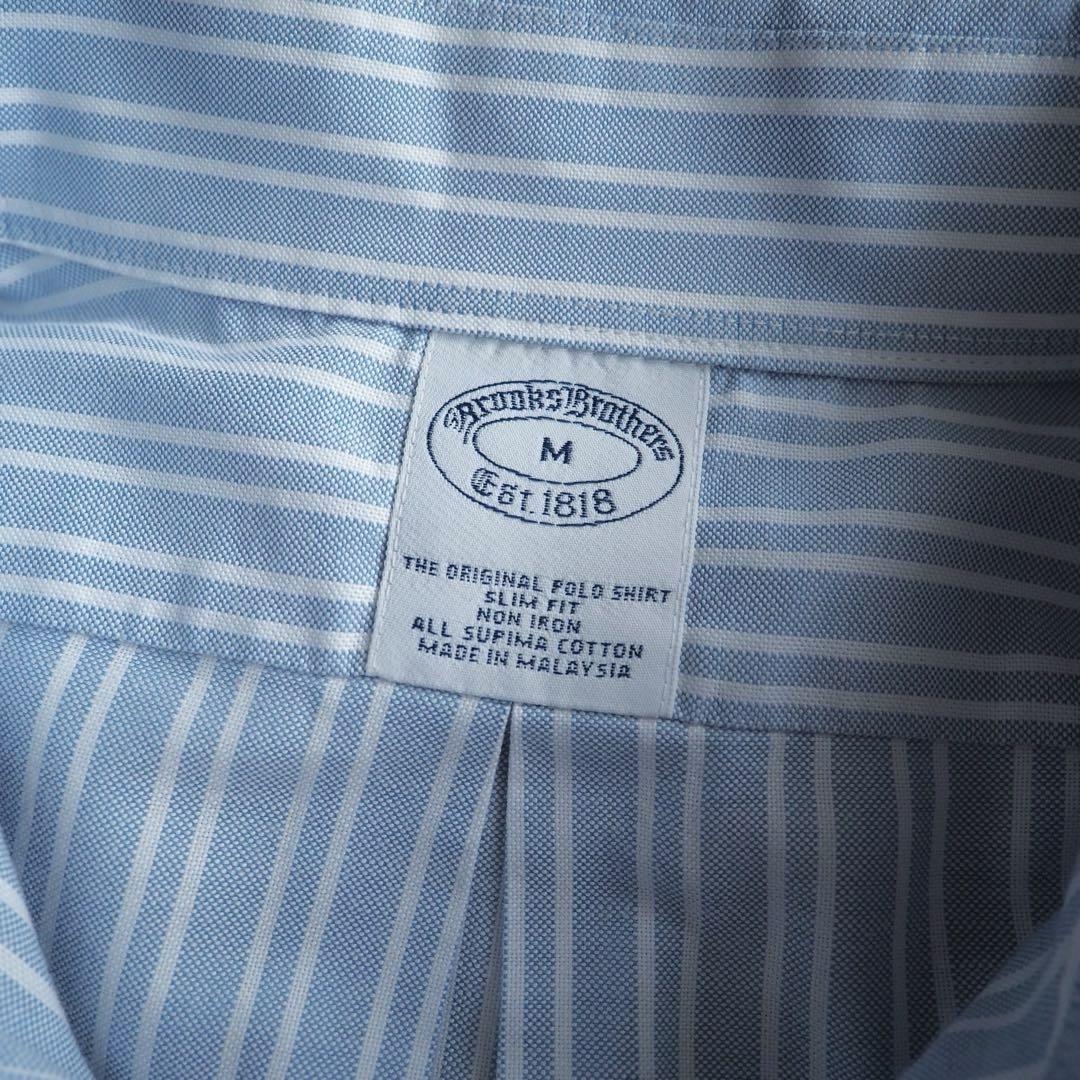 Brooks Brothers ストライプ ノンアイロン ボタンダウンシャツ M