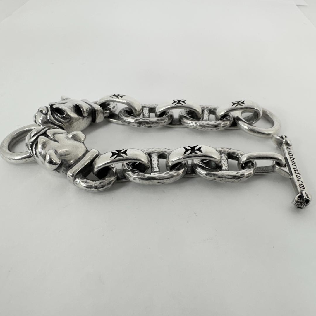 銀製 115g Gaboratoryタイプ Bulldog Bracelet