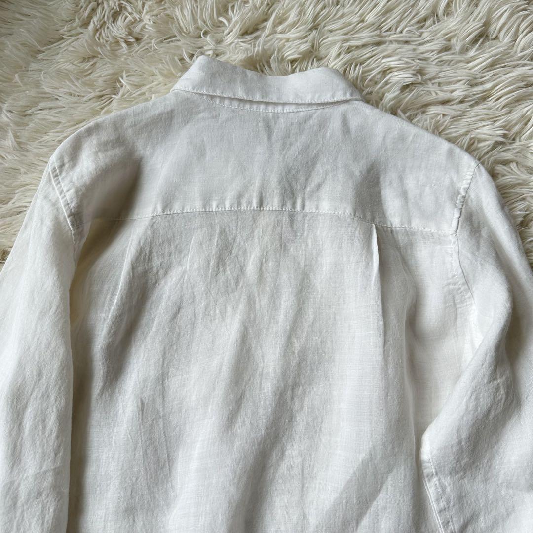 美品✨YARRA ヤラ リネン100% 麻 長袖 シャツ 白 - メルカリ