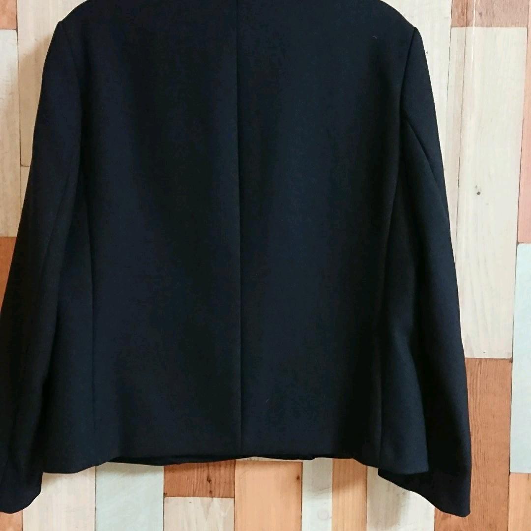 【y】ZARA ノーカラー ブラックジャケット 新品ZARAブラックノーカラージャケット Sサイズ - メルカリ
