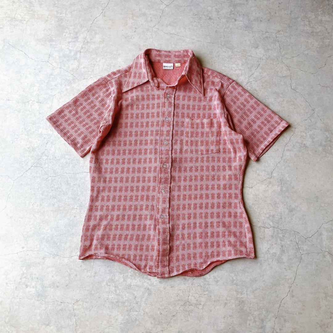 Wrangler 半袖シャツ 総柄 レッド y2k ラングラー