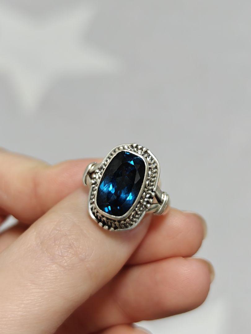ロンドンブルートパーズ天然石指輪 リング silver ハンドメイド