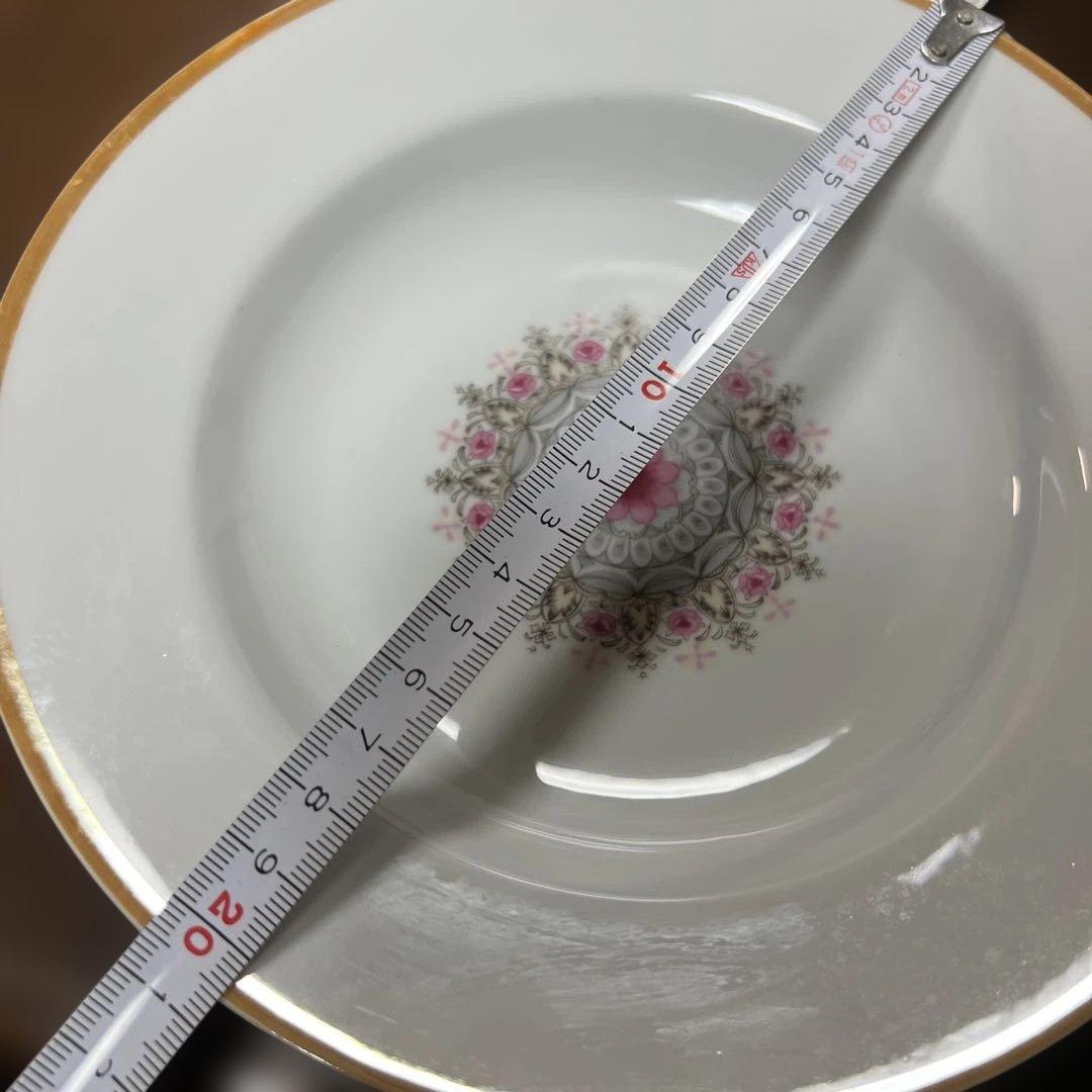 花柄陶器皿6枚セット 直径約15cm 昭和レトロ】花柄の陶器皿セット 6枚 C67615670 - 食器新しい