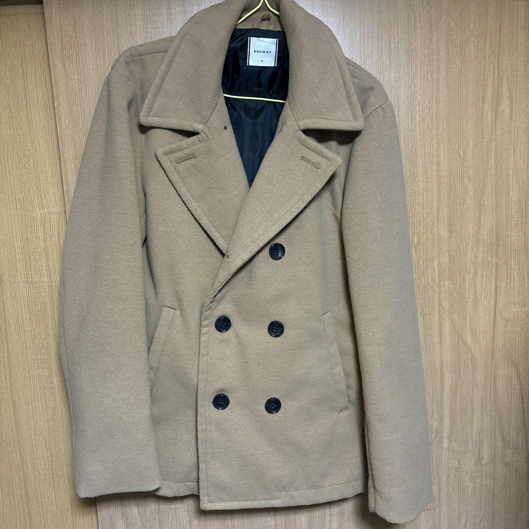 BROWNY ベージュ ダブルブレストコート M