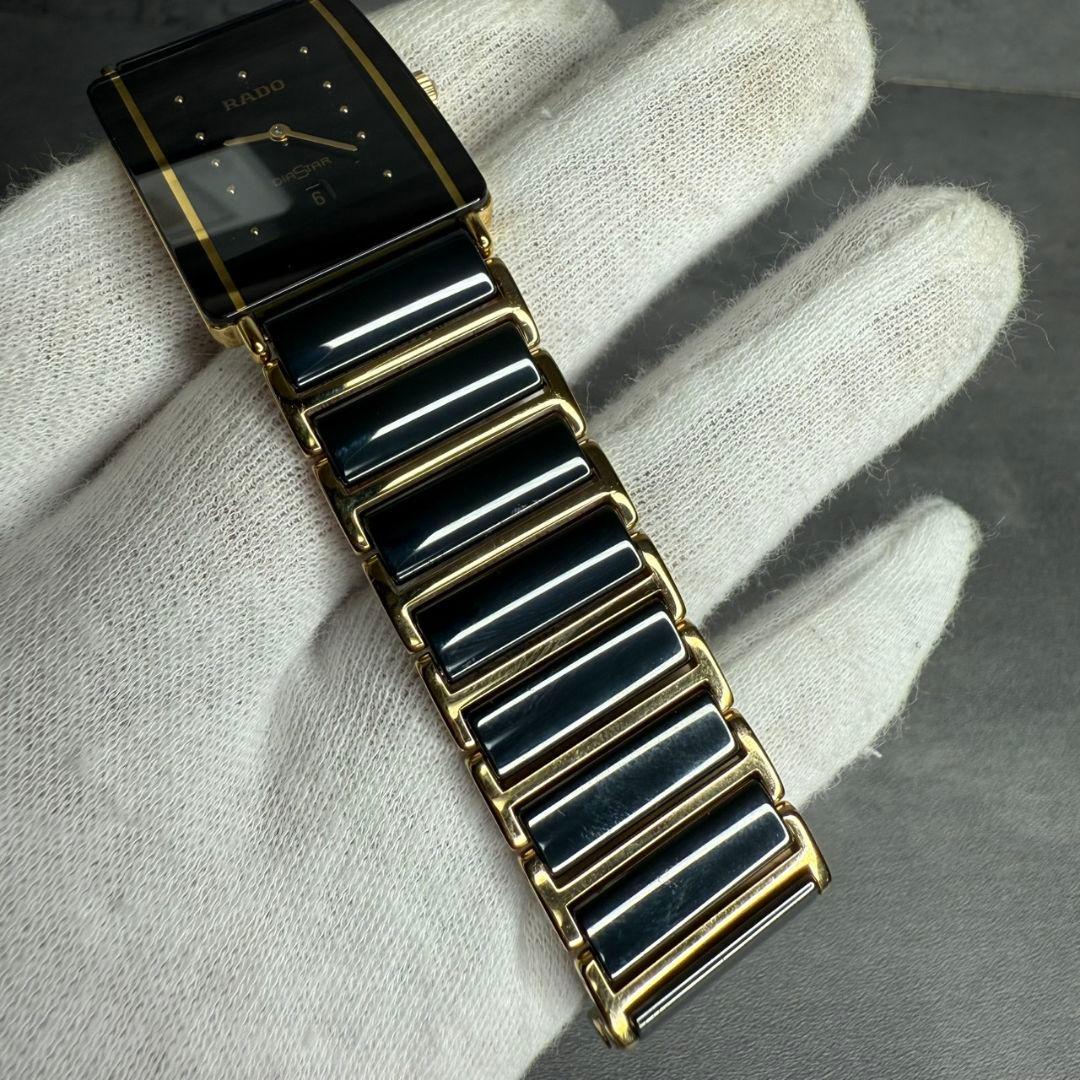 ★極美品★RADO 腕時計 ダイヤスター 黒文字盤 デイト クォーツ メンズ