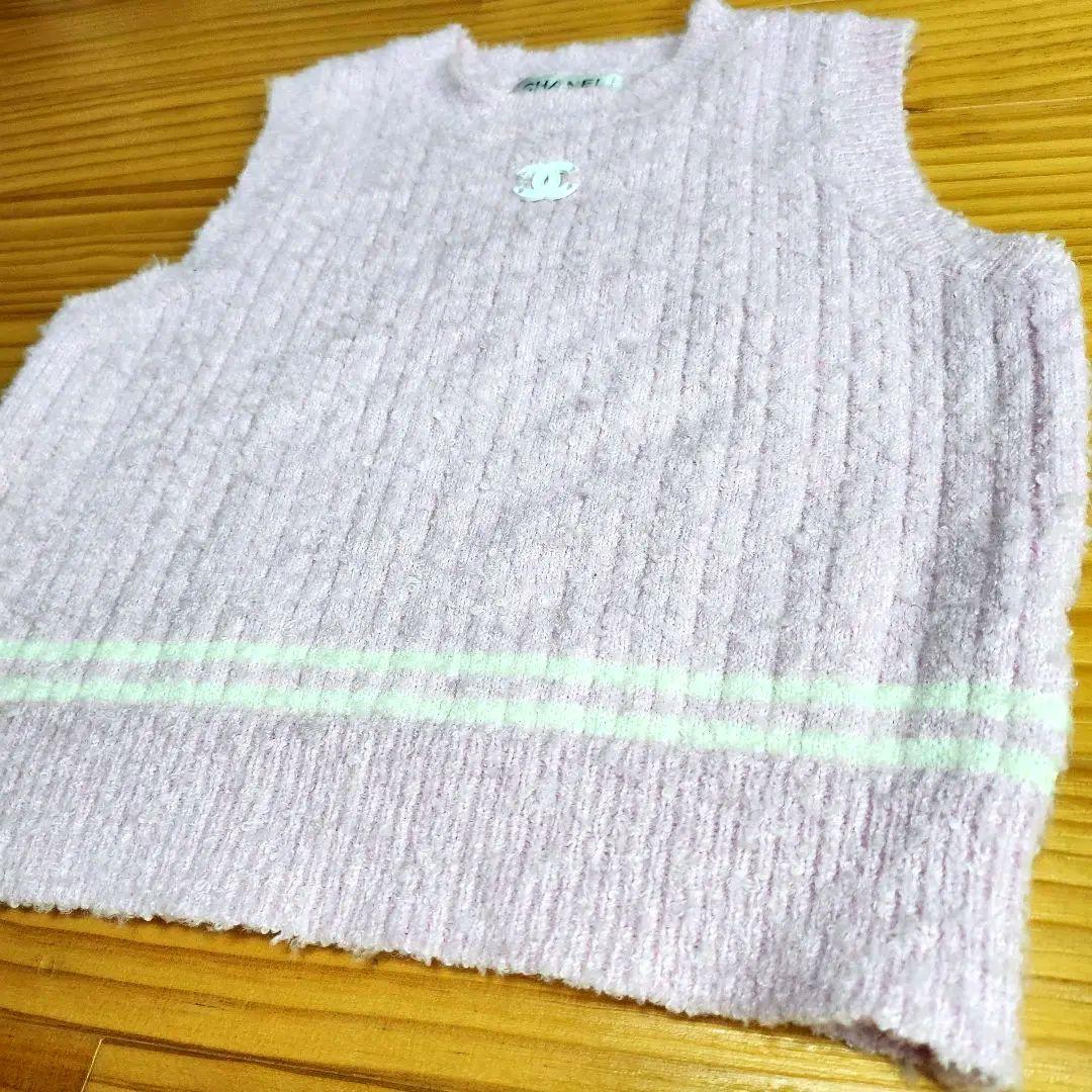 【 シャネル 】サマーニット ベスト トップス ニット ピンク CHANEL - シャネル レディース ニット ノースリーブ ベスト