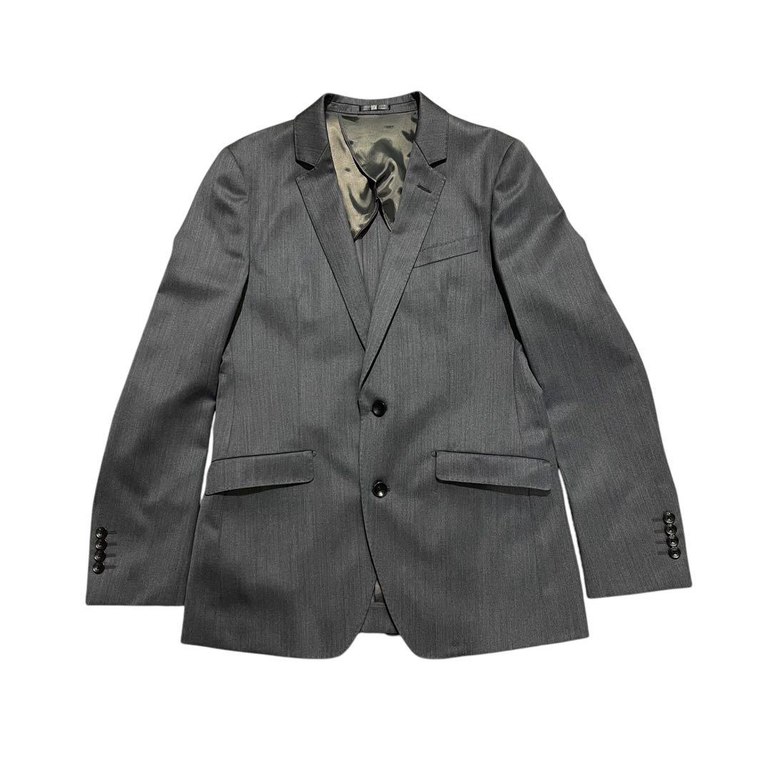 【極美品】シルク混 SUIT SELECTスリーピース　セットアップグレー L