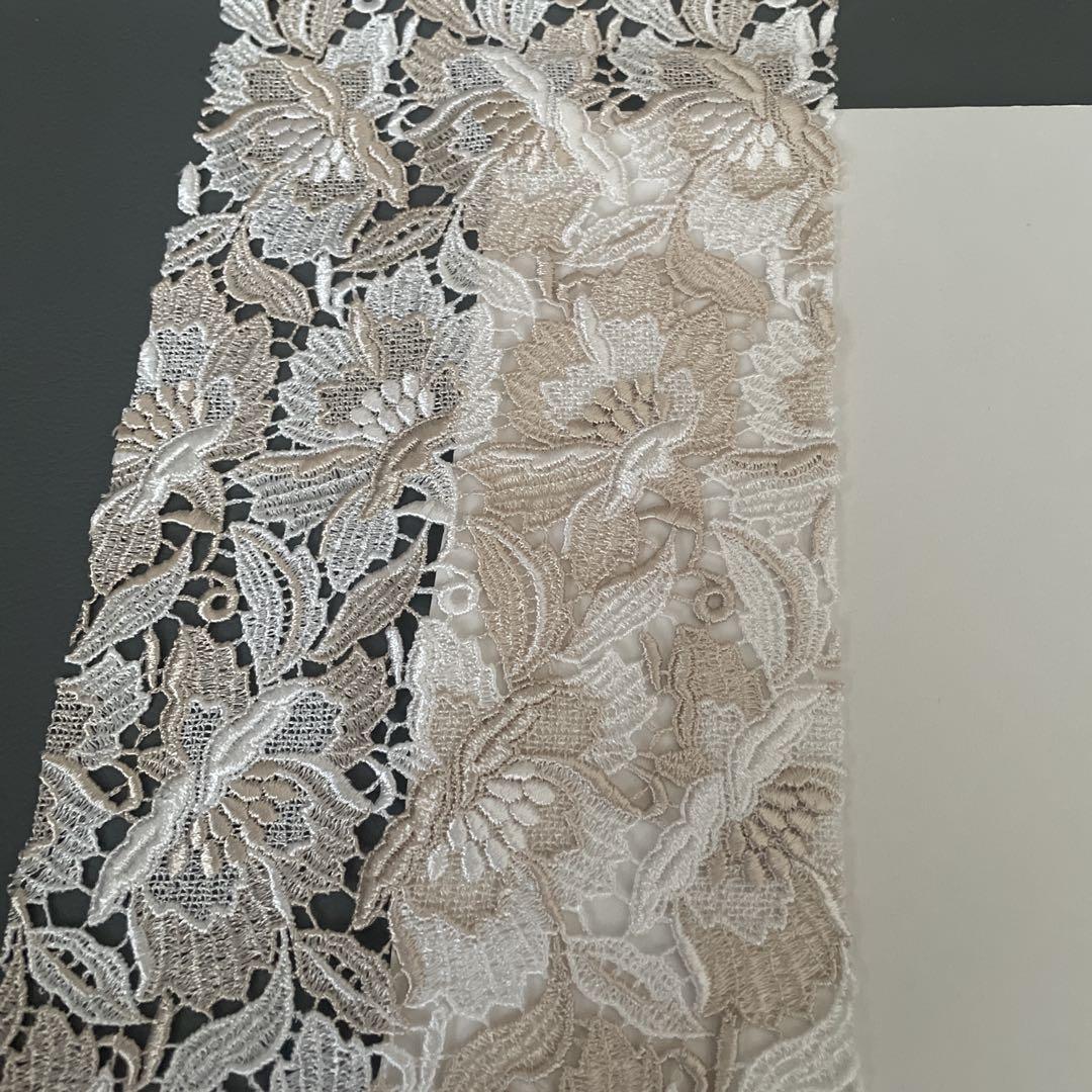 ⭐️半襟⭐️ 高級フランス製フラワー刺繍レース 半衿