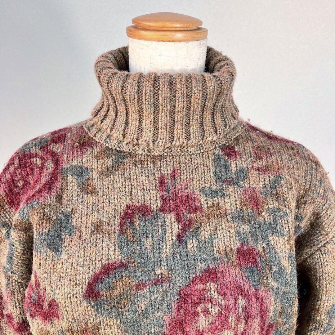 Ralph Lauren ラルフ ウール 花柄 バラ ニット セーターY385b