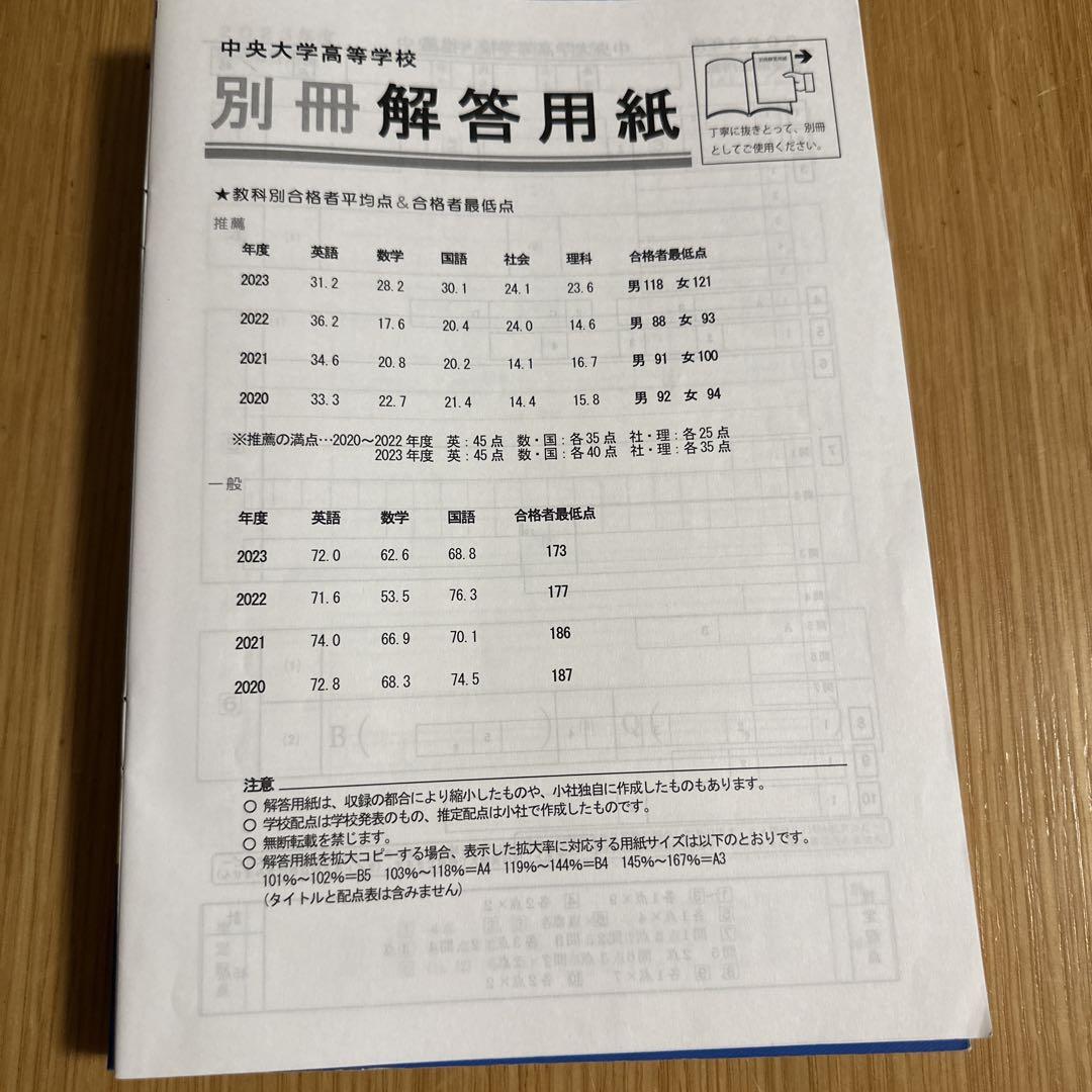 中央大学 過去問4冊セット 中央大学高校 4年間スーパー過去問 2024年度版 - メルカリ