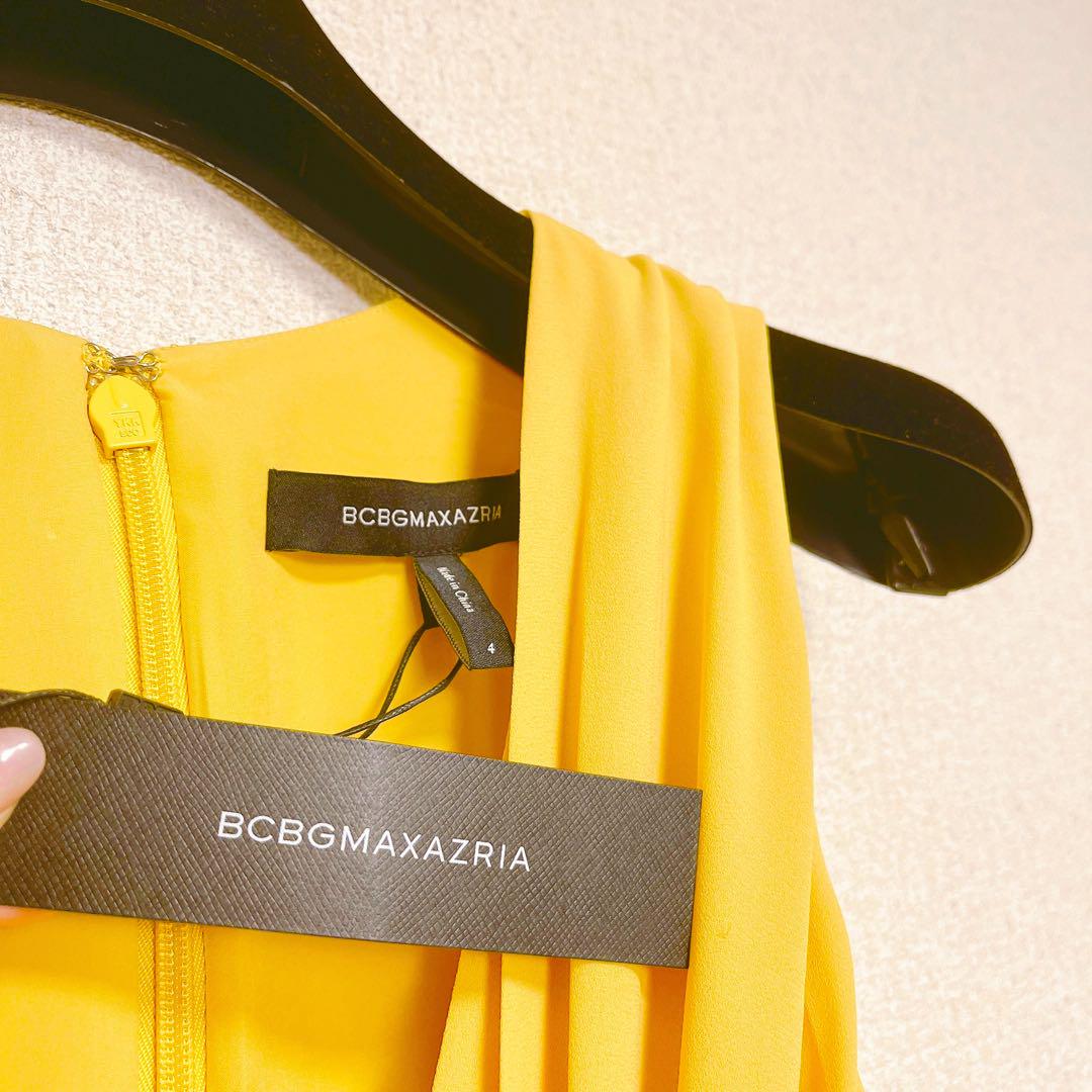 新品 BCBG MaxAzria ロング ドレス ドレープ フリル