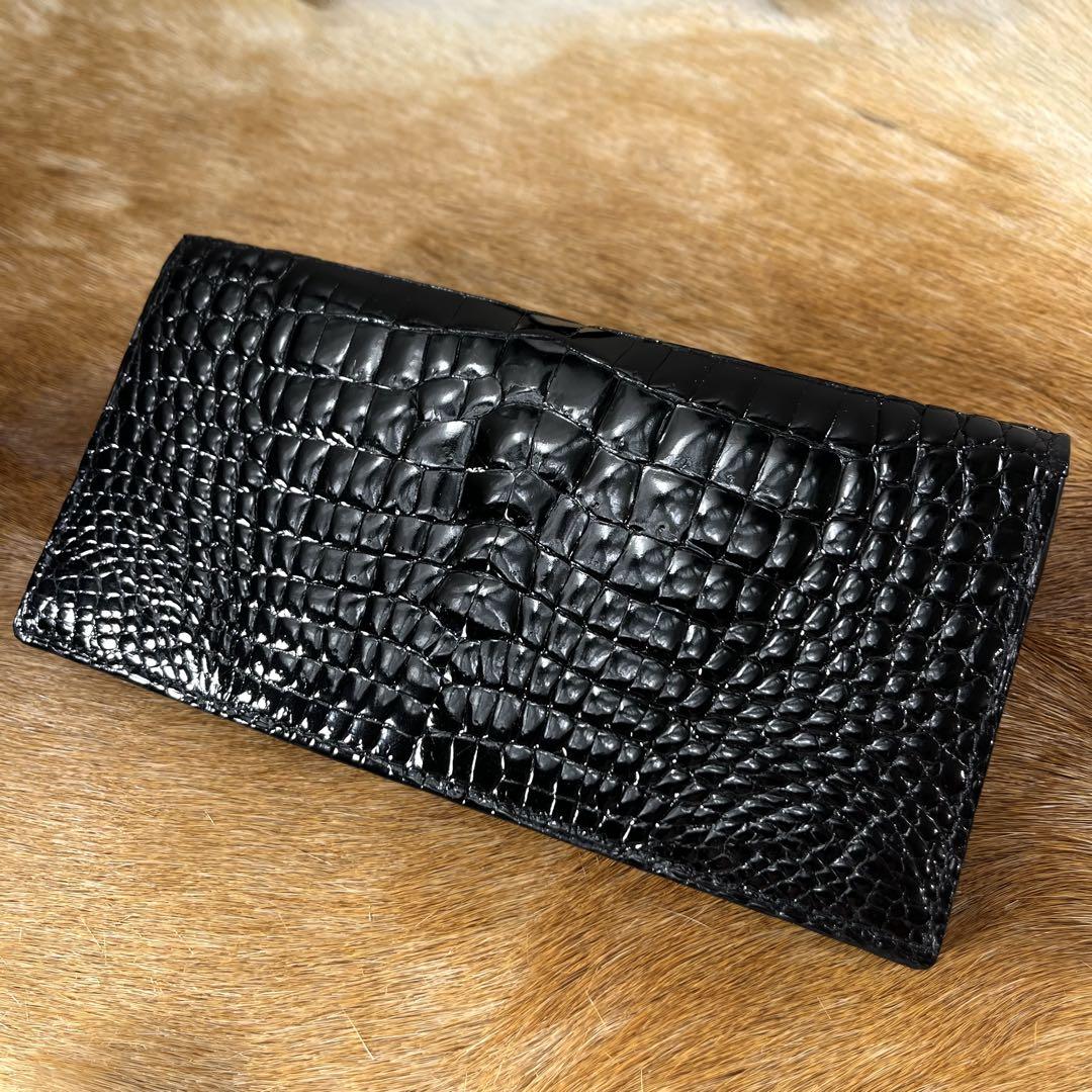 ずっと気になってた 新品 定28万 最高峰 極艶 ナイルクロコダイル 無双 長財布 小銭 小物