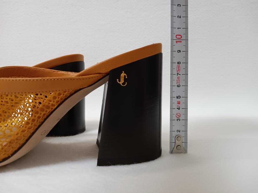 エルメス HERMES ブラウン パンチング Hロゴ ミュール ベージュ