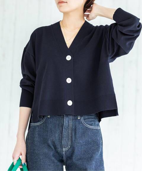 FREE SIZE【最安値挑戦!】IENA 三ツ杢Vネックカーディガン ネイビー
