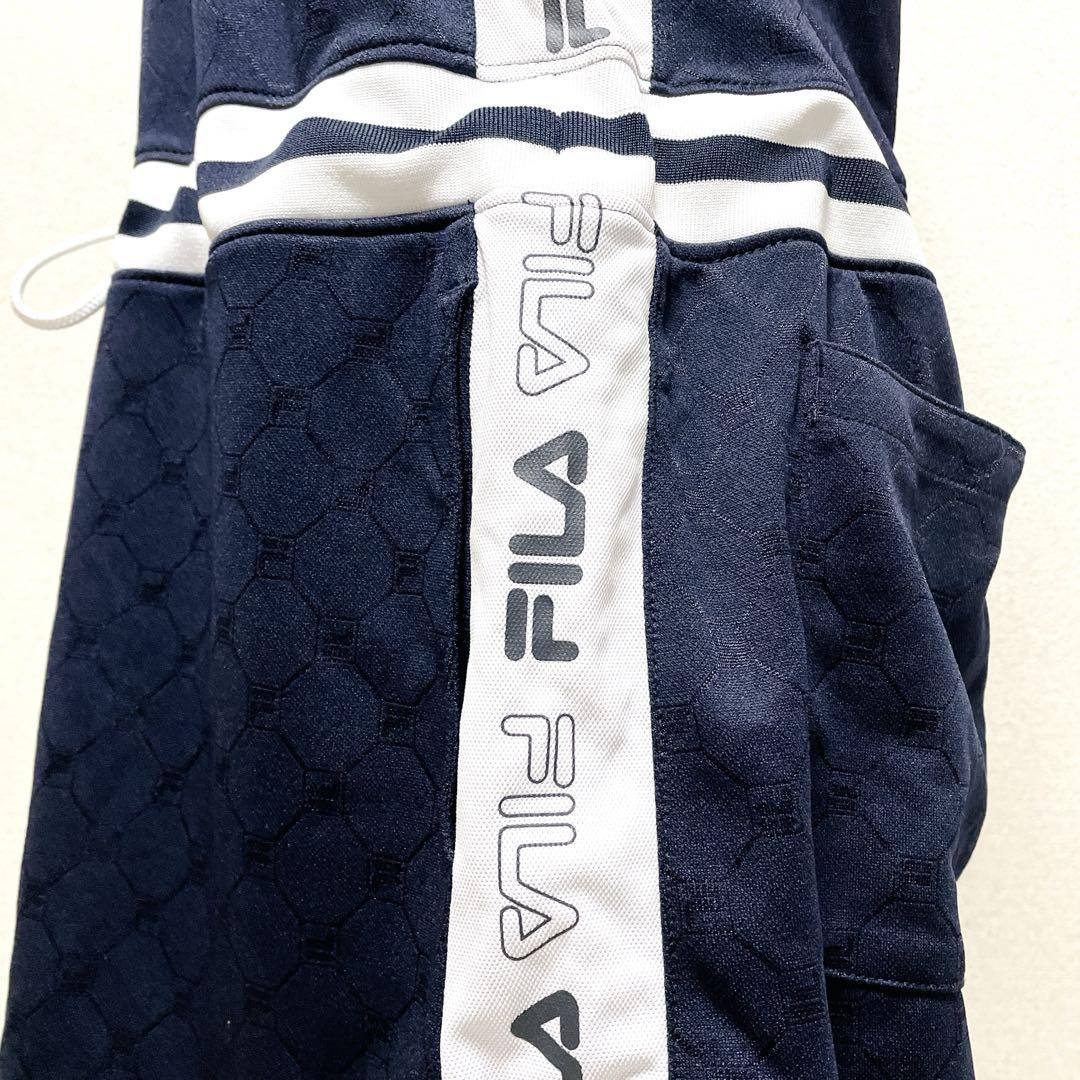 フィラ　ゴルフウェア　半袖ワンピース　大きいサイズ　スナップボタン　ネイビー