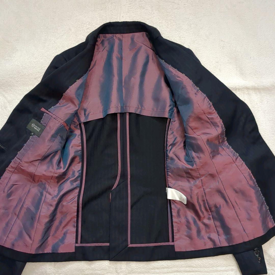 美品 ユナイテッドアローズ シルク混 パンツスーツ セットアップ レッド裏地