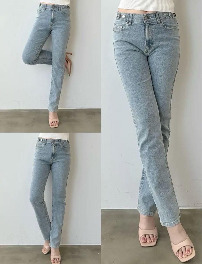 モコアズ mocoas 美脚ストレッチリサイクルdenim デニムパンツ S