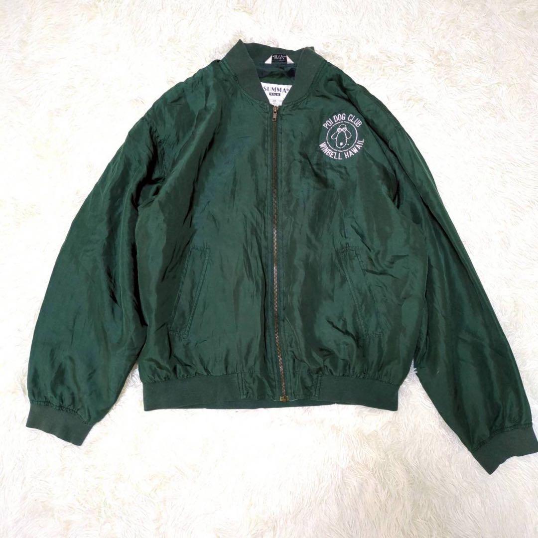 SUMMA SILK ポイドッグクラブ 刺繍 スカジャン型ブルゾン100%シルク