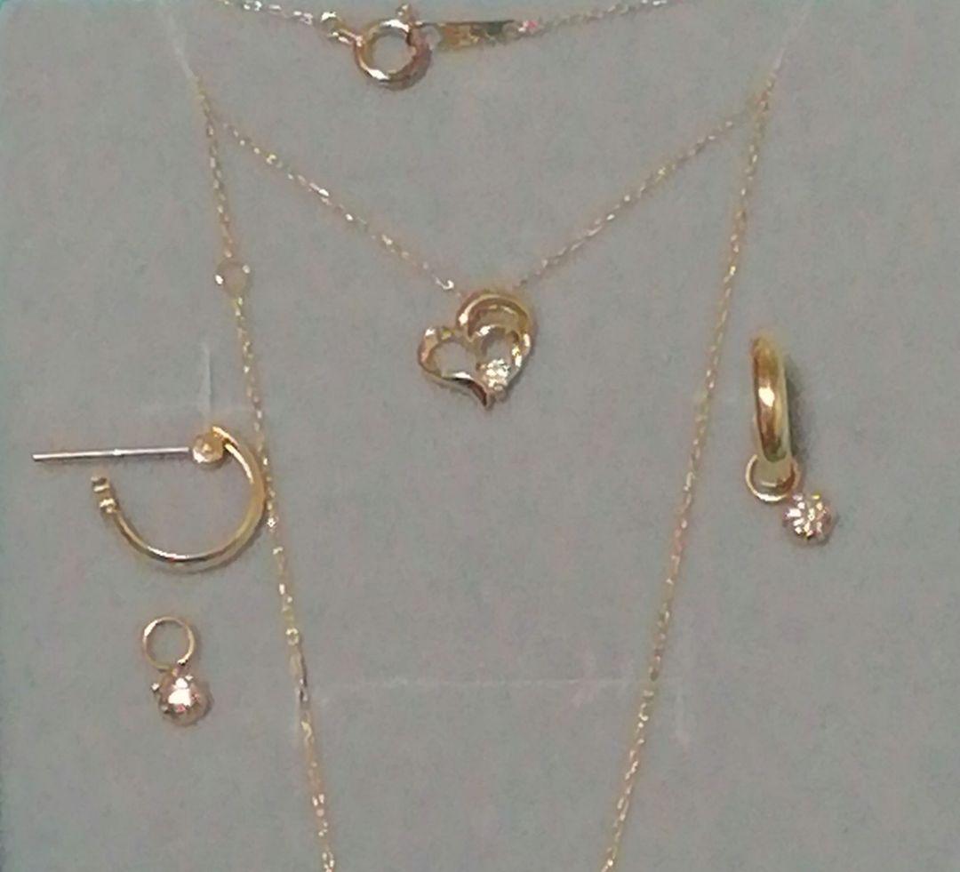 ダイヤモンド　k18　ネックレス　ピアス