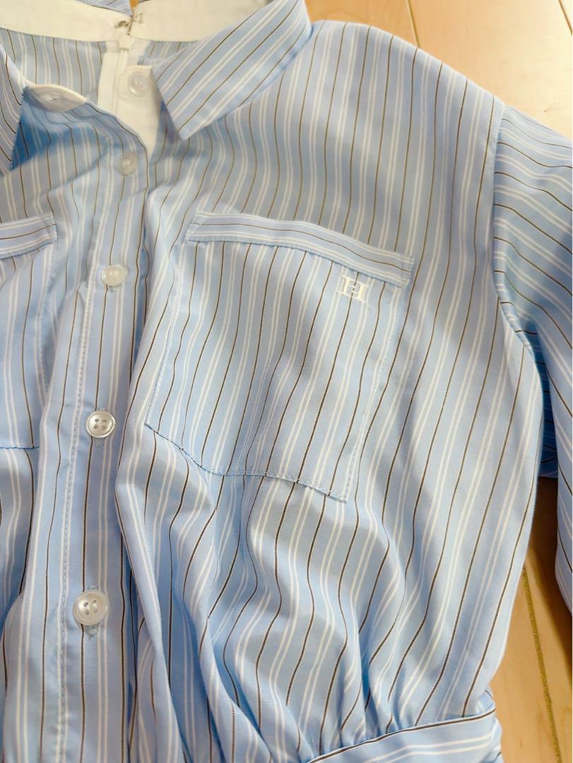 Herlipto Stripe Shirt Bubble Dress Sサイズ
