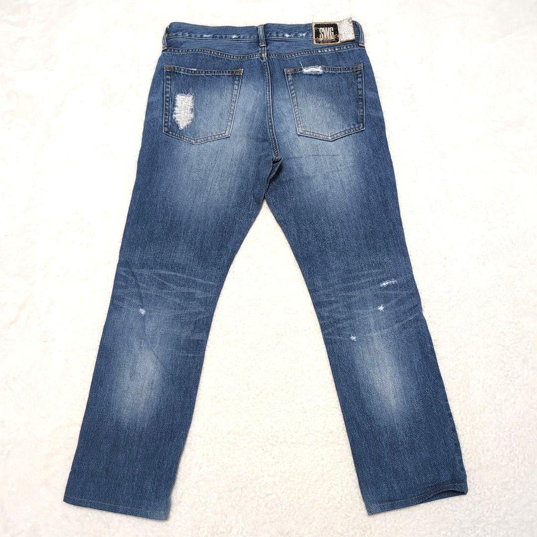 SWAGGER ヴィンテージデニム ダメージ加工 ストリート ヒップ