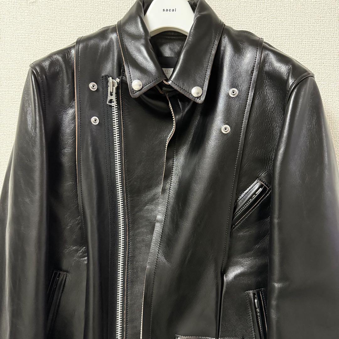 sacai ブラック レザージャケット サイズ2