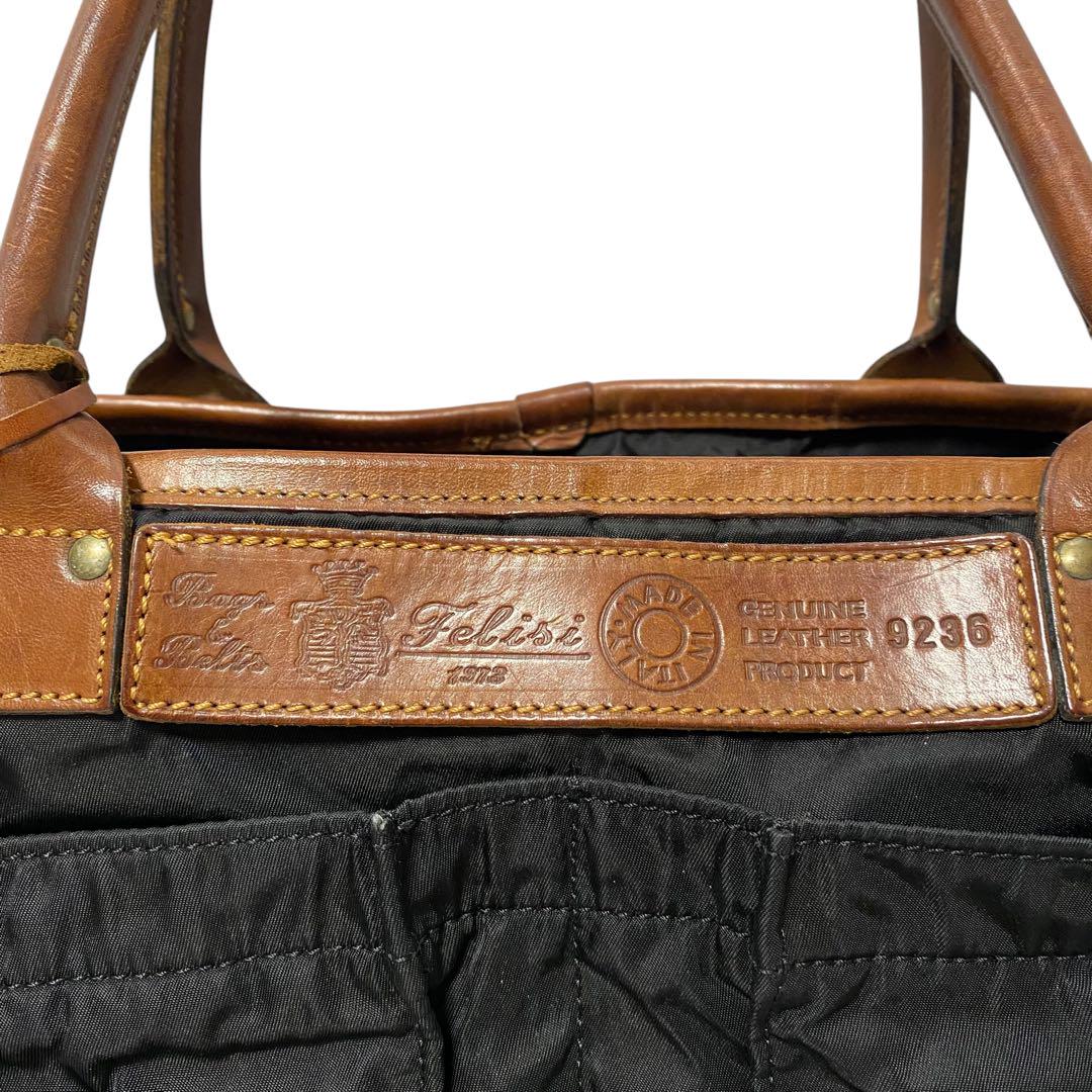 Felisi フェリージ　ナイロン　レザー　トートバッグ　ヘルメットバッグ
