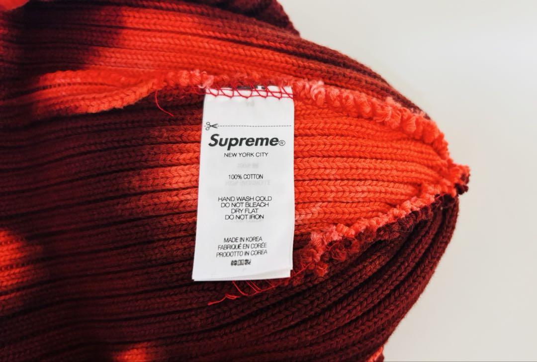 Supremeビーニー Overdyed Beanie Splatter Red