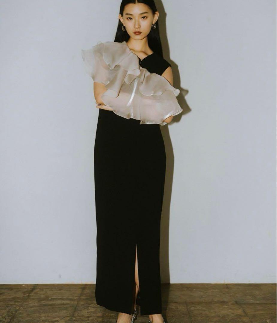 andresd glossy multi ruffle dress Sサイズ