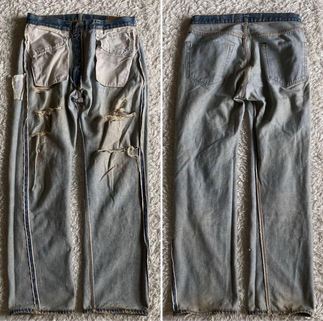 80s Levi's 501 66後期 W34 ダメージデニム