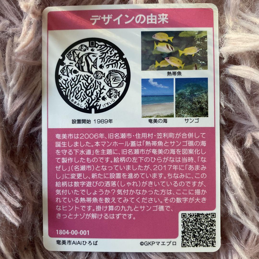 001マンホールカード 鹿児島県奄美市A ( 貴重・海洋・自然保護