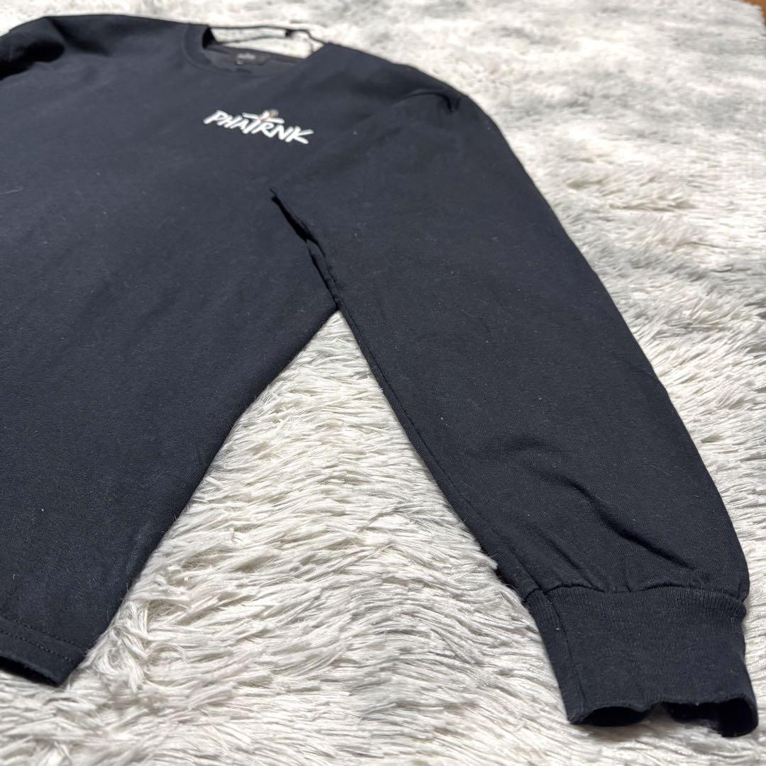 【希少デザイン】ファットランク ロンＴ バックビッグロゴ 両面プリント XL 黒