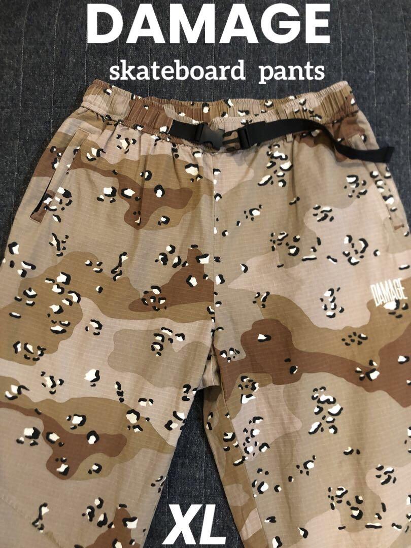 DAMAGE skate スケートボード　パンツ　ダメージ 迷彩　デザートカモスケートボード