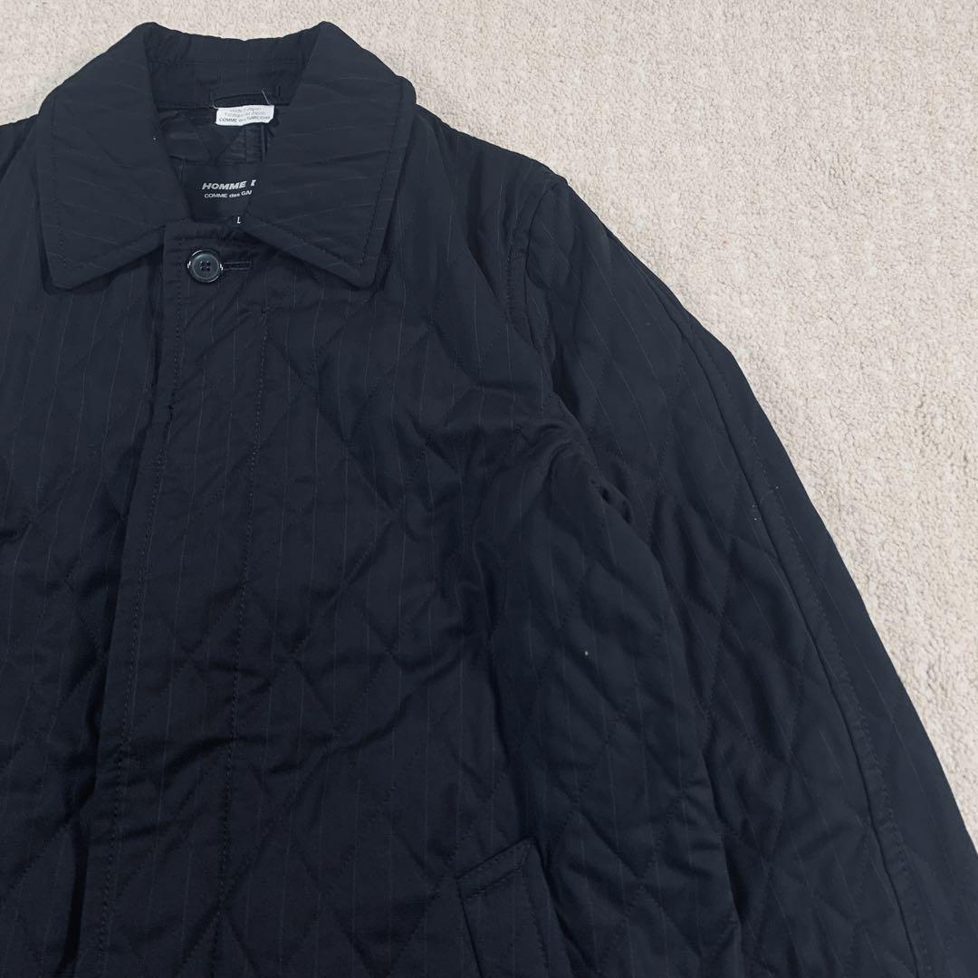 【美品】COMME des GARCON コート　ピンストライプ　黒　L