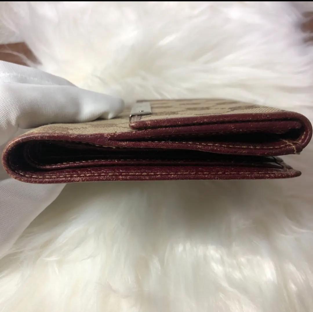 GUCCI グッチ シェリーライン GG 二つ折り財布 レッド キャンバス