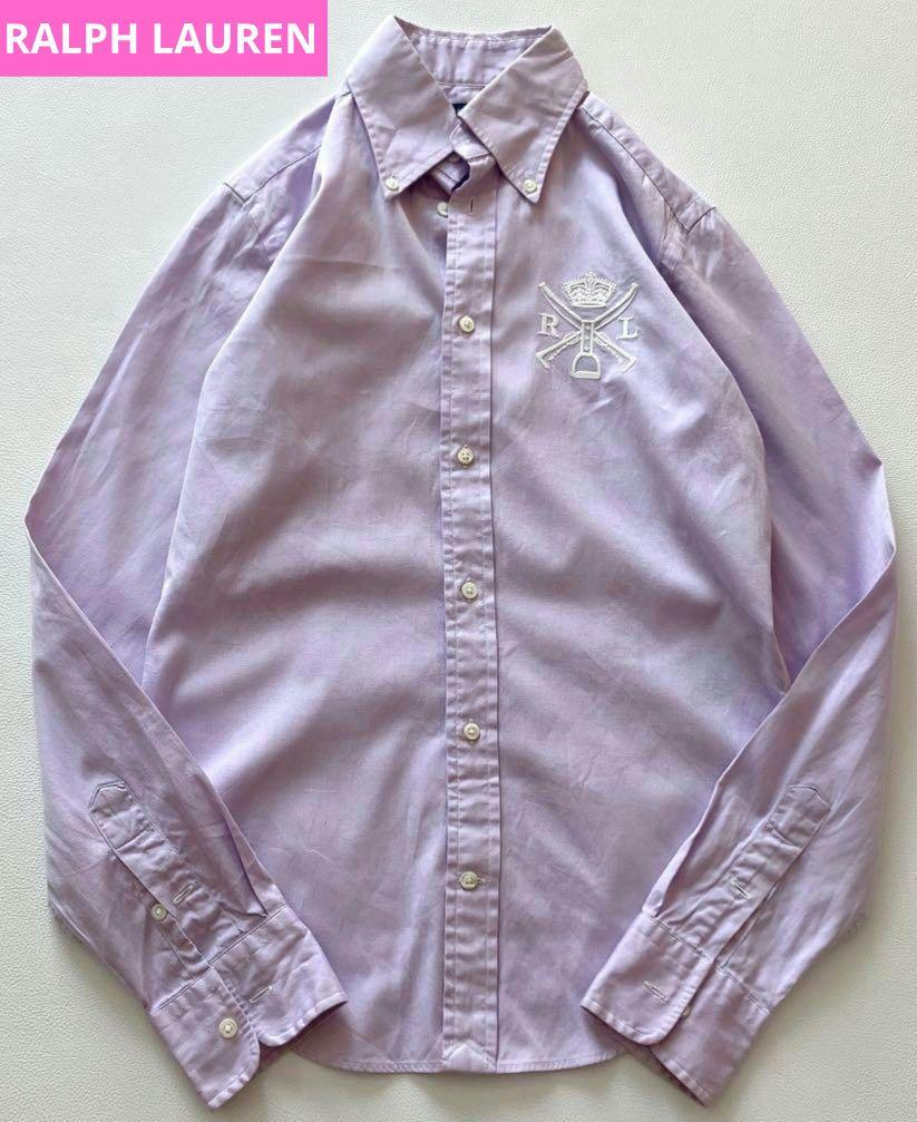 Ralph Lauren薄紫スーパースリムフィット 長袖シャツラルフローレン美品
