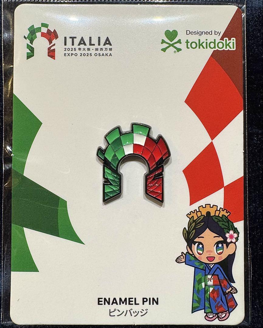 万博　ピンバッジ　イタリア　非売品　イタリアちゃん イタリアパビリオンピンバッジ⭐︎大阪万博イタリア館限定