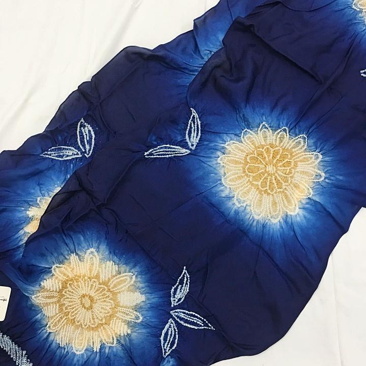 【新品】兵児帯 へこおび 子供 男児 正絹 浴衣 七五三 晴れ着 藍 青 235