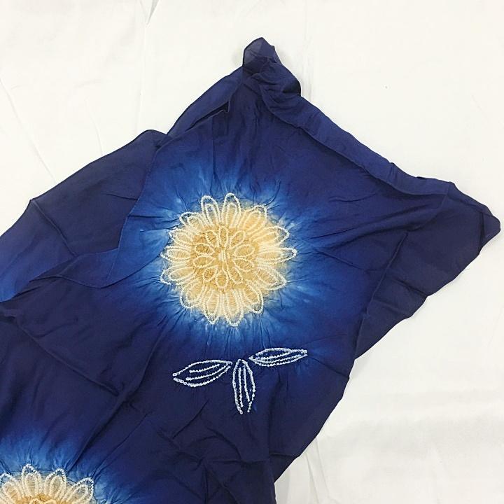 【新品】兵児帯 へこおび 子供 男児 正絹 浴衣 七五三 晴れ着 藍 青 235