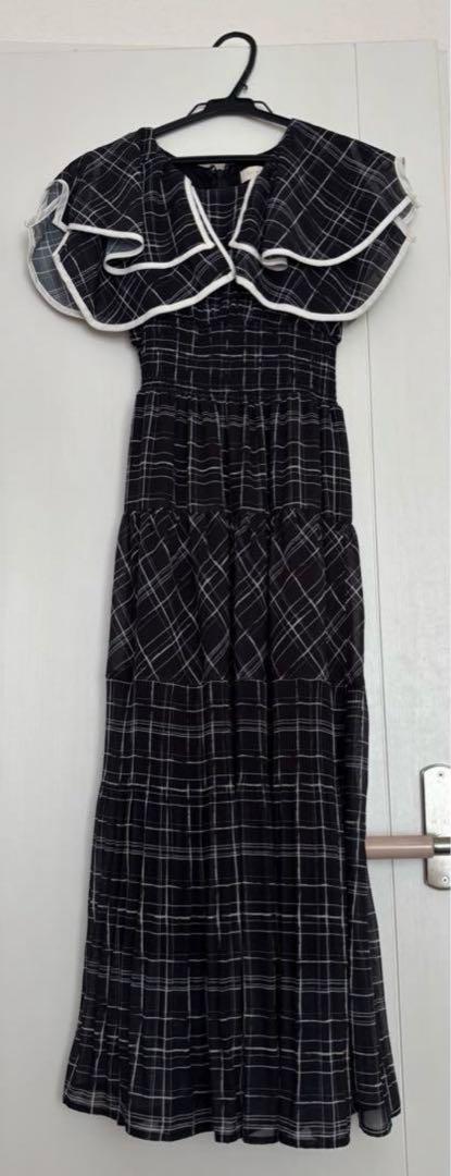 An MILLE アンミール チェックダブルカラーワンピース