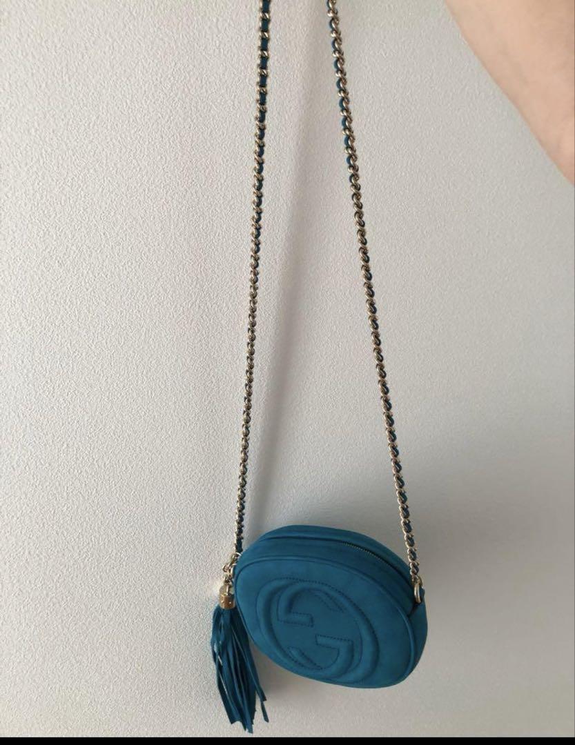 GUCCI ショルダーバック ターコイズブルー レディース