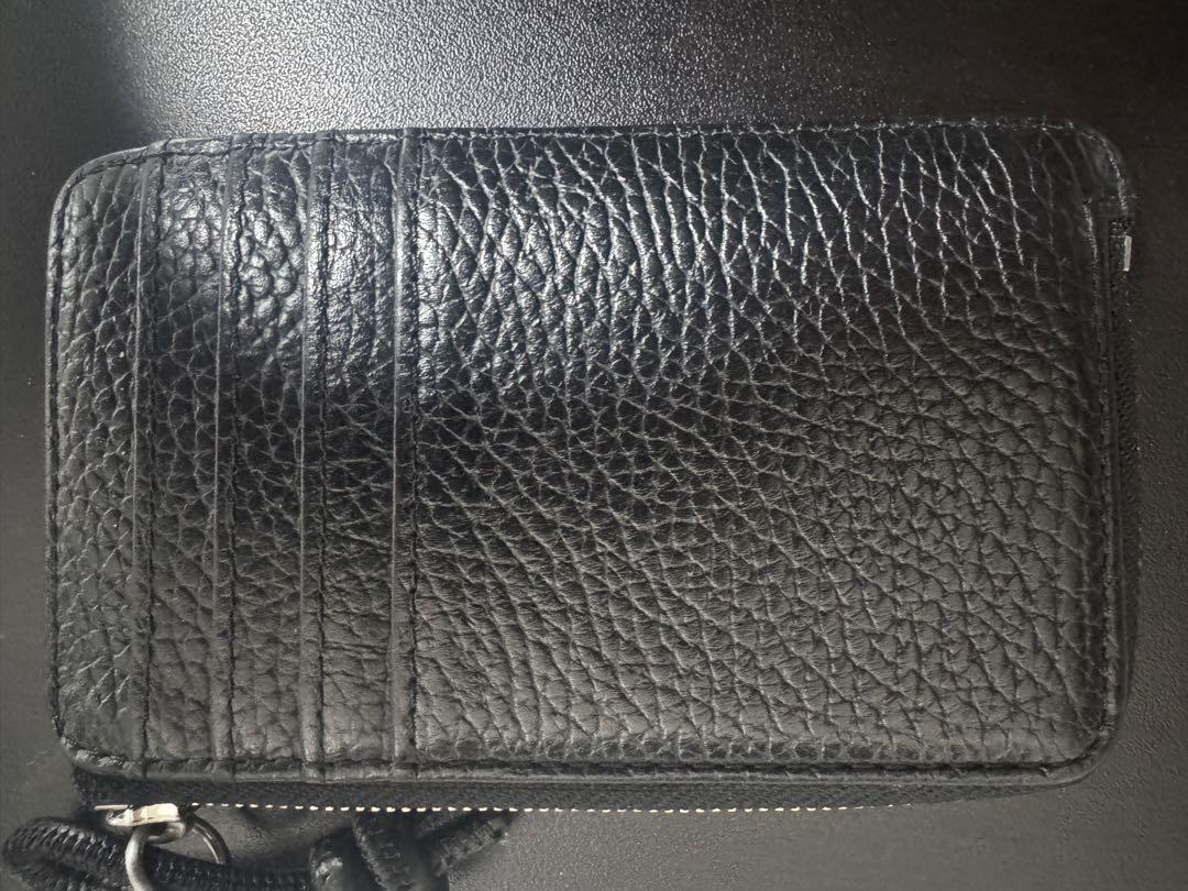 Emporio Armani ジップ付きカードホルダー タンブルレザー