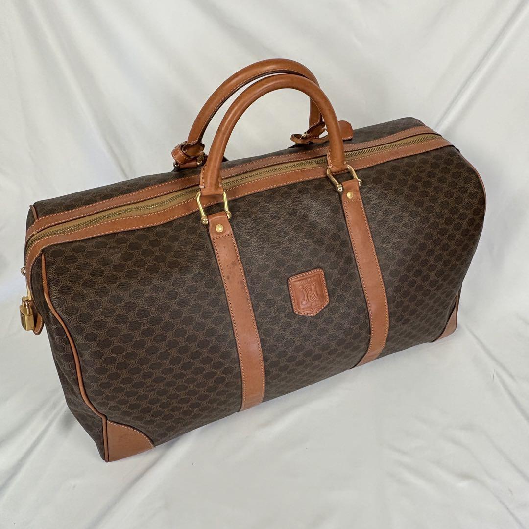 セリーヌ CELINE ボストンバッグ マカダム 超大容量 旅行 ブラウン CELINE セリーヌ ボストンバッグ トラベルバッグ 旅行用バッグ