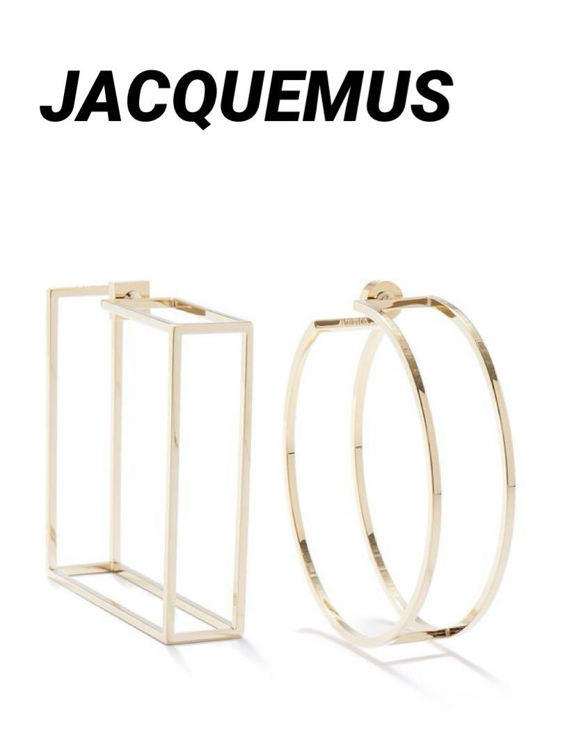【Jacquemus】ラージゴールド両耳ピアス　アシンメトリー