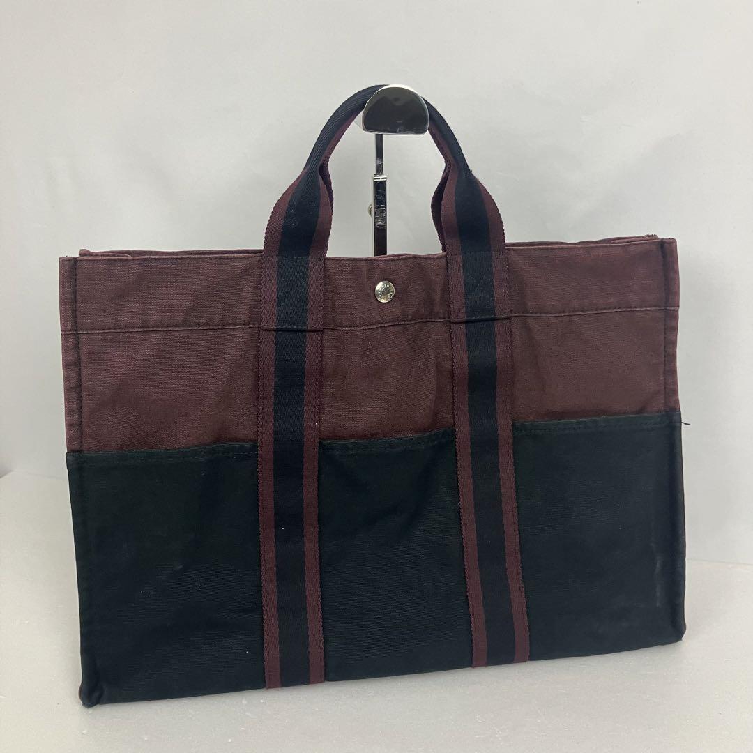 【美品】HERMES エルメス　フールトゥMM トート　ボルドー　ビッグ　A4