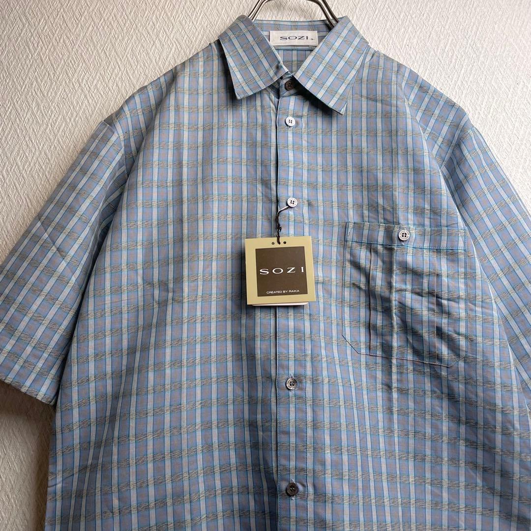 古着 レトロ シャツ チェックシャツ 柄シャツ ガラシャツ 総柄 半袖