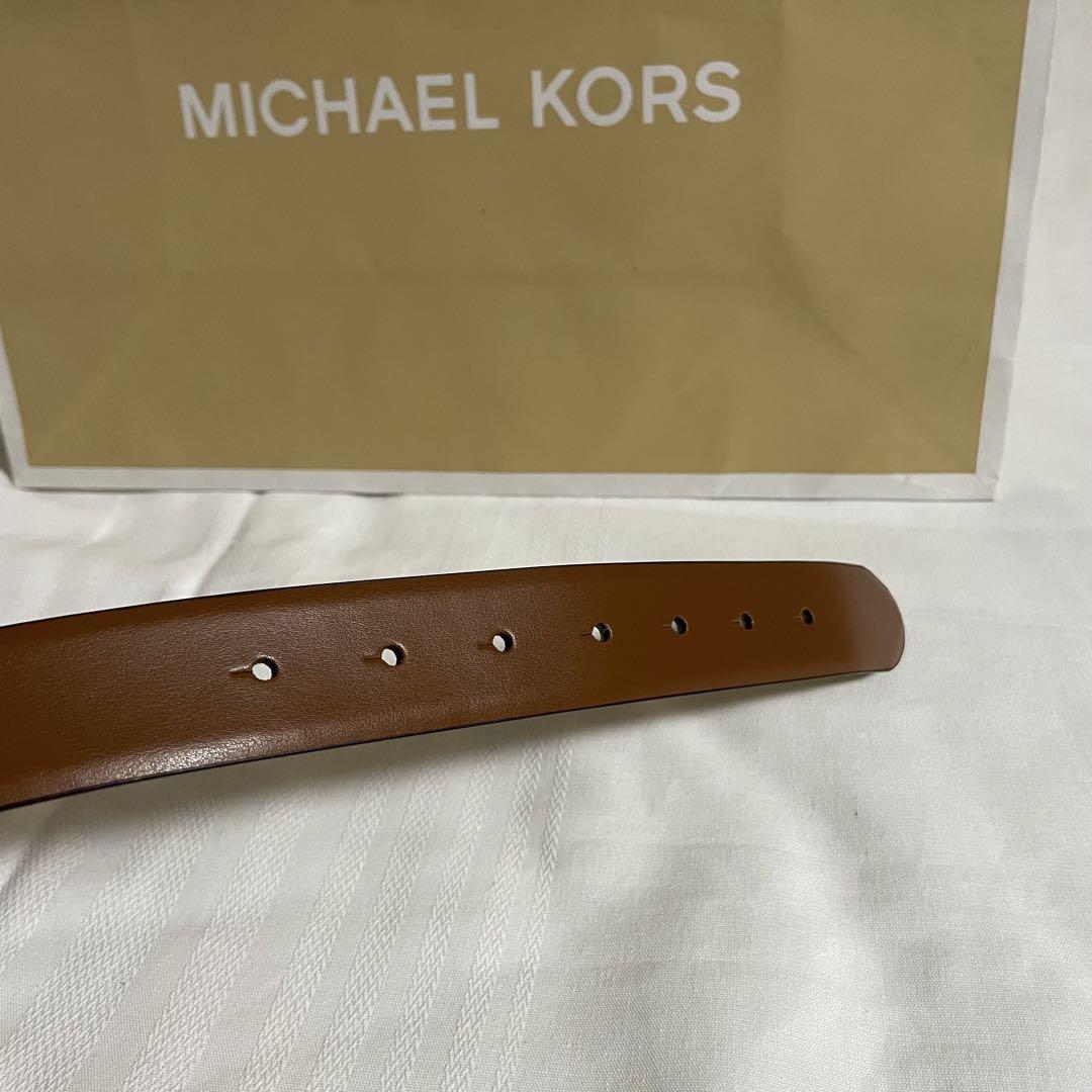 新品 未使用 MICHAEL KORS Mサイズ ベルト ブラウン MKロゴ