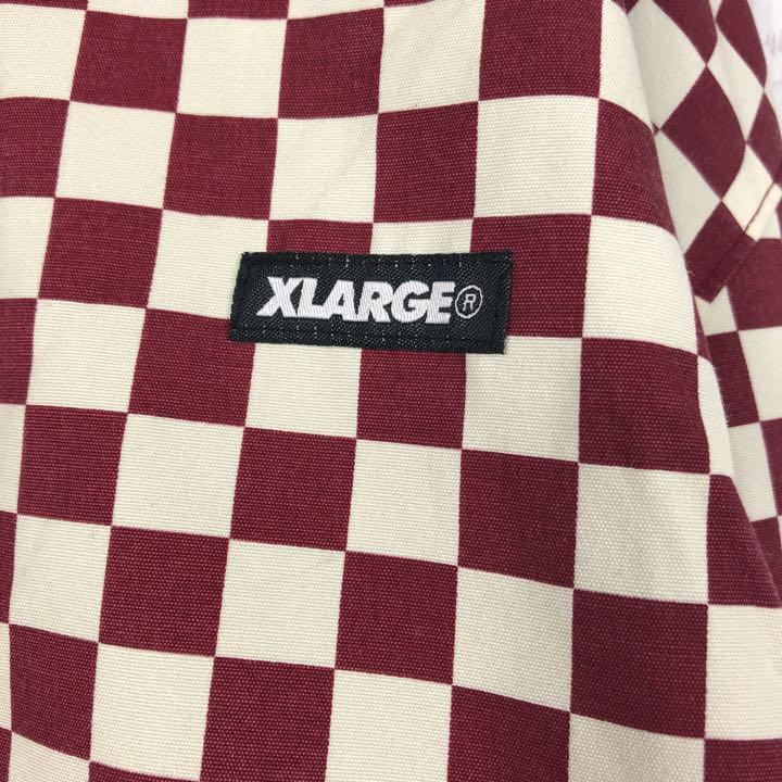 エクストララージ　ブルゾン　リバーシブル　ブロックチェック　市松模様　黒　白　赤