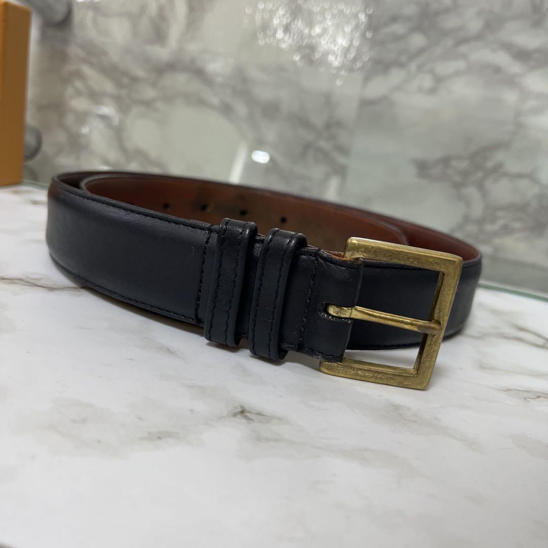 ヴィンテージ COACH コーチ ベルト ブラック 黒 本革 レザー ゴールド